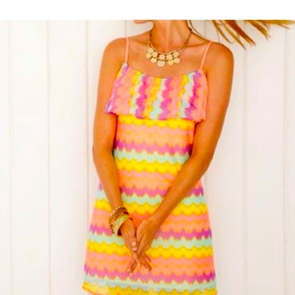 Lily Pulitzer chevron colorful dress size XS